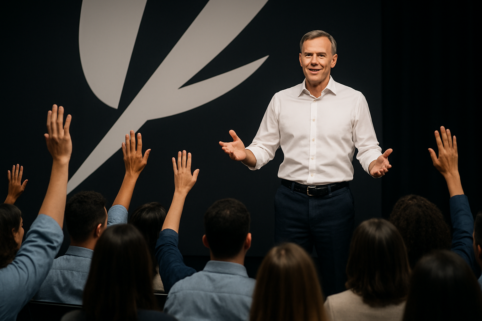 Marketing expert speaking to an engaged audience